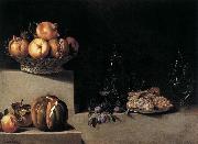 HAMEN, Juan van der Still-Life with Fruit and Glassware oil painting
